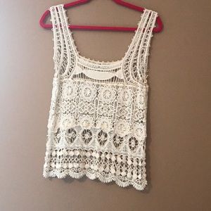 White Crochet Top